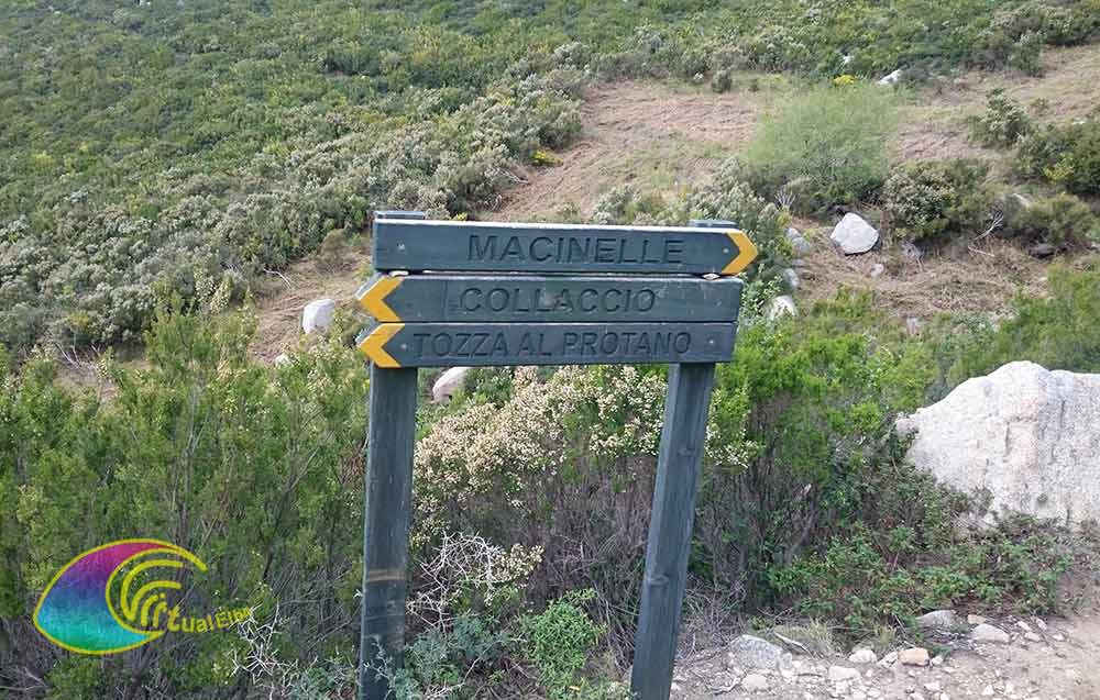 Cruce con indicaciones hacia Caprile delle Macinelle, Collaccio y Tozza al Protano
