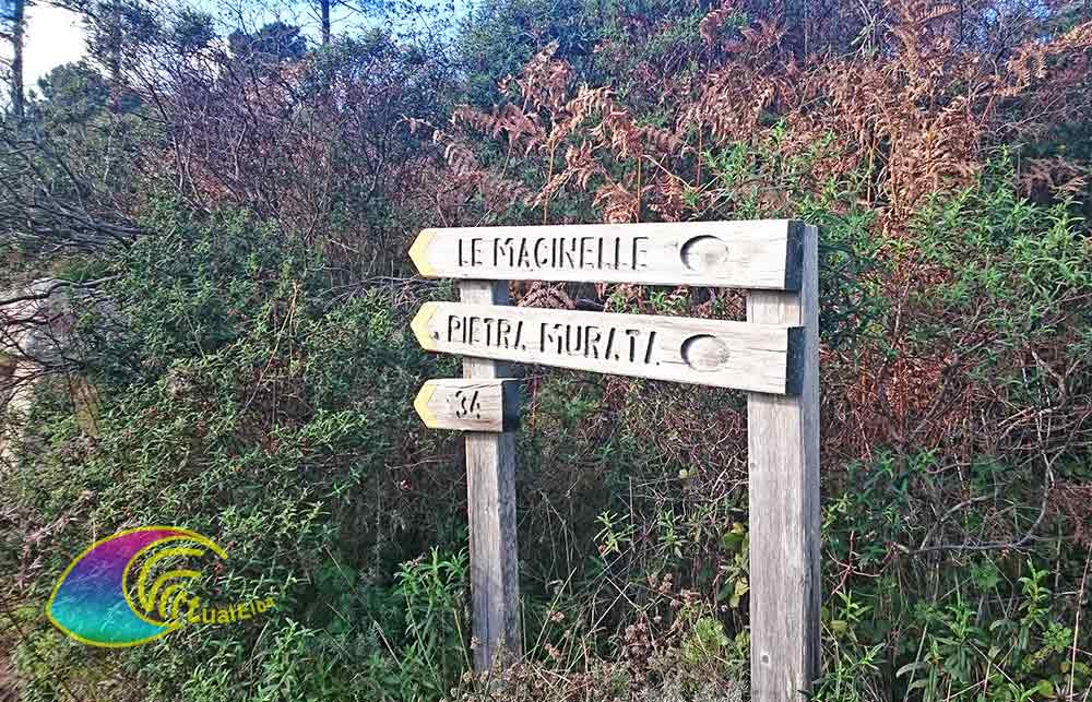 Cruce de caminos con direcciones.