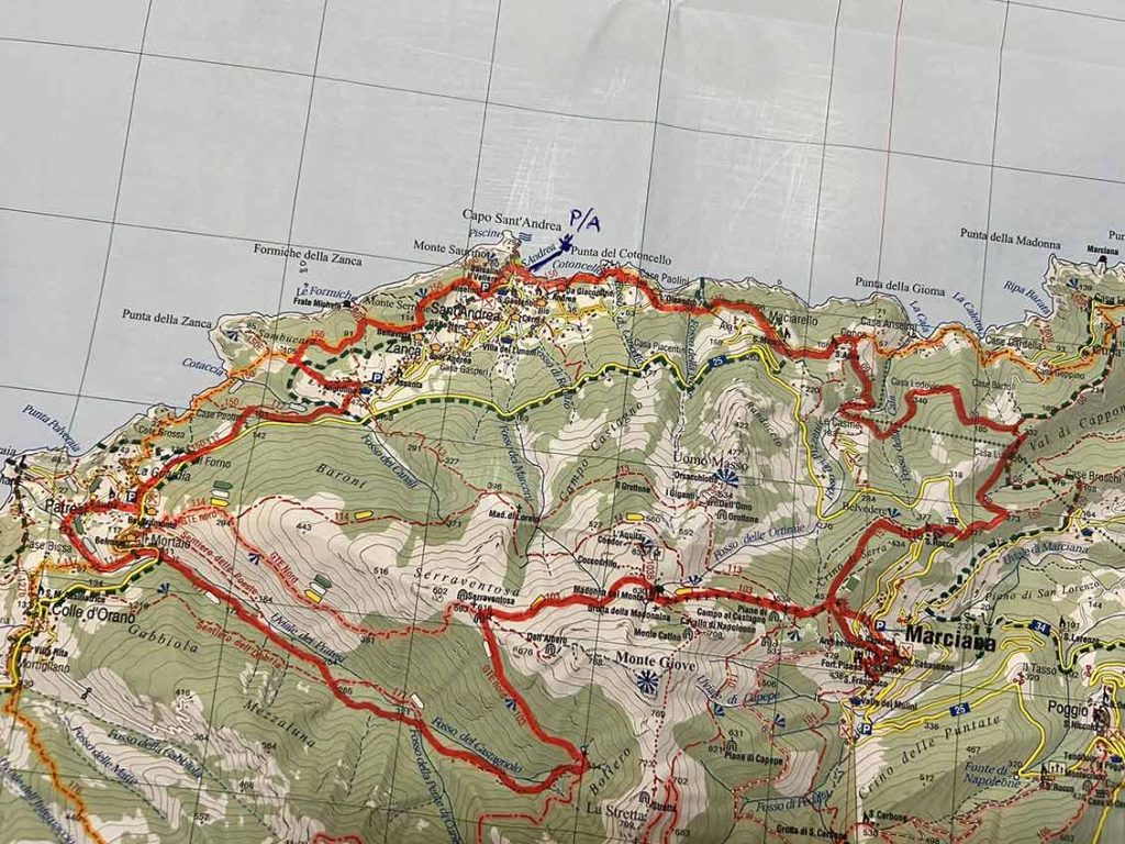 Ruta Libeccio Trail Sant Andrea en la isla de Elba