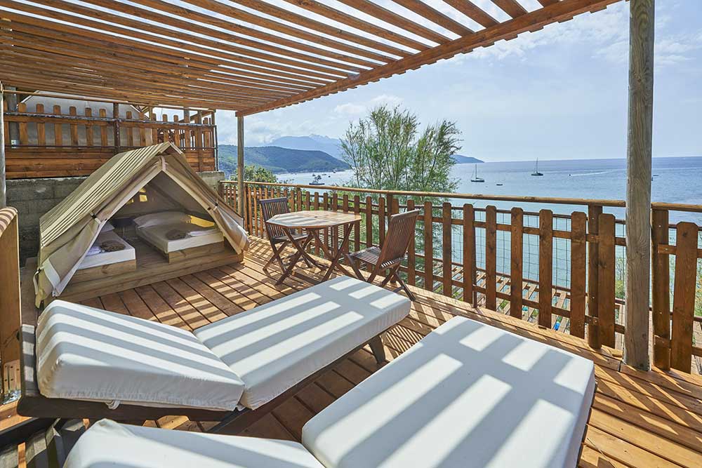 Tenda Glamping Moorea Babe con vista sulla spiaggia di Scaglieri - Camping Scaglieri Village Biodola